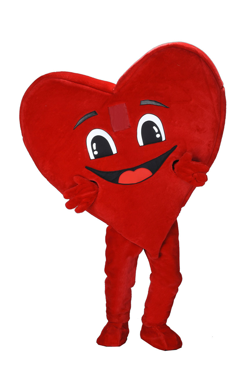 Costume mascotte de Coeur