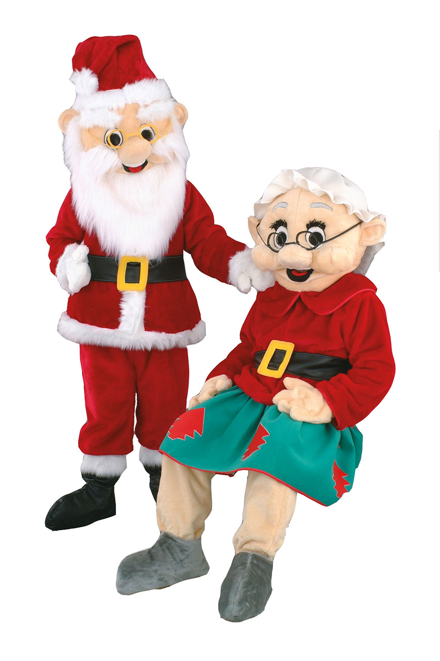 Costume mascotte de Mère Noël